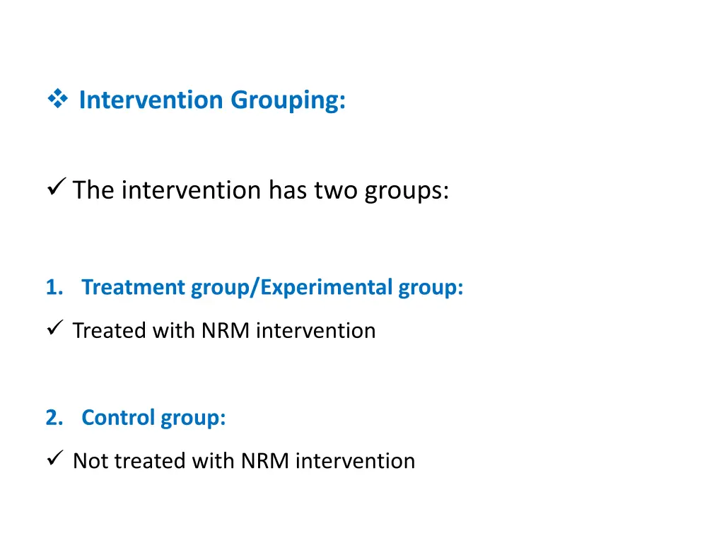 intervention grouping
