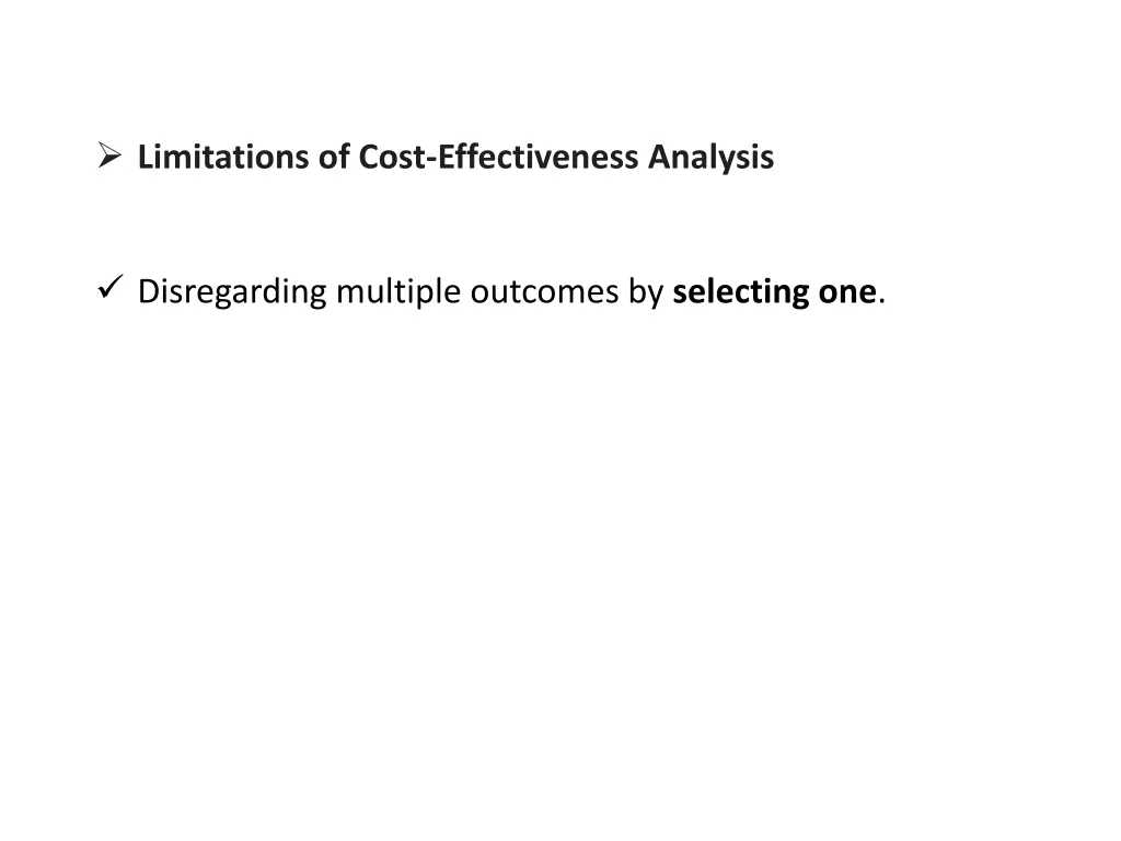 limitations of cost effectiveness analysis