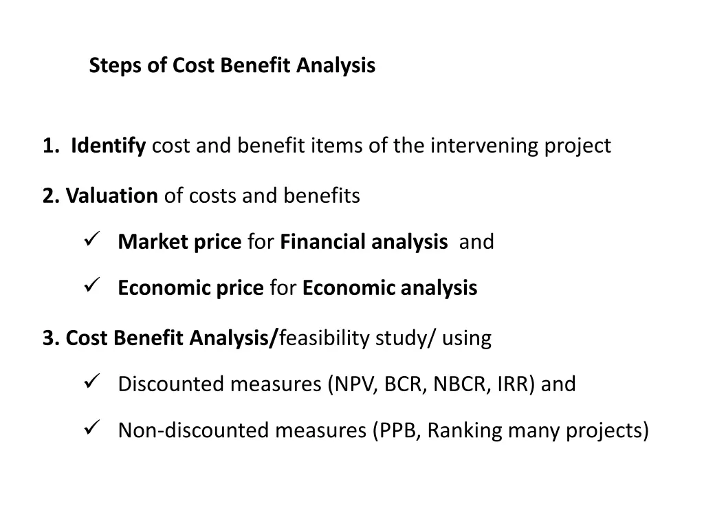 steps of cost benefit analysis
