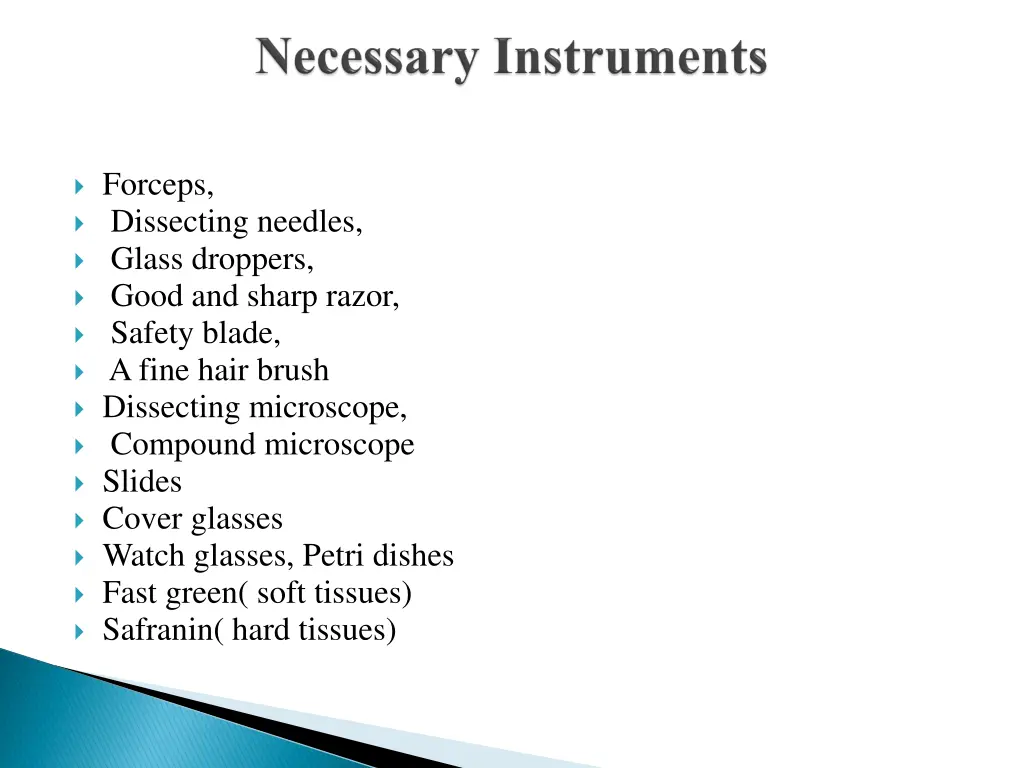 forceps dissecting needles glass droppers good