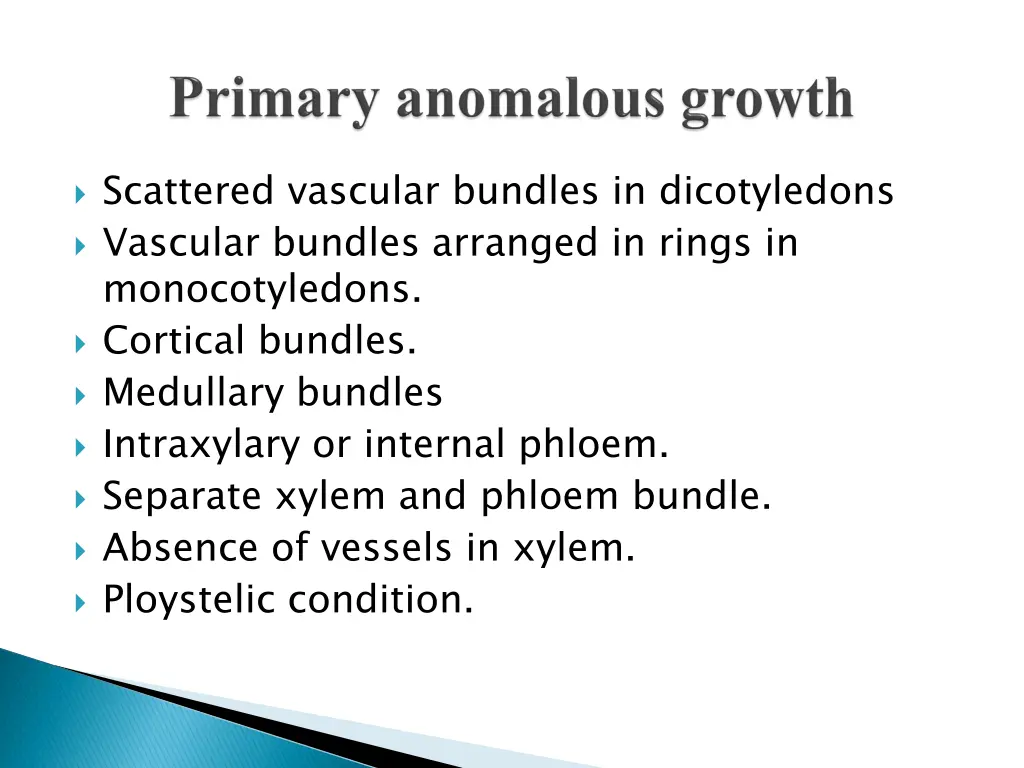 scattered vascular bundles in dicotyledons