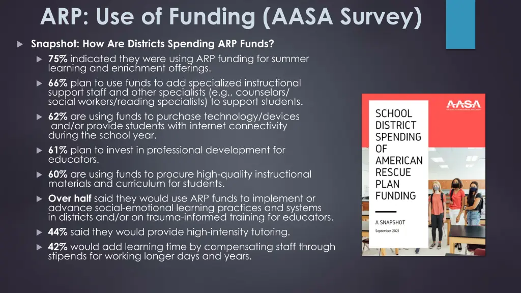 arp use of funding aasa survey