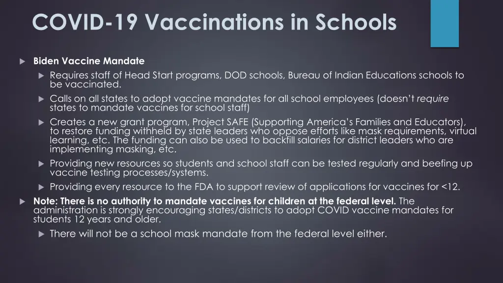 covid 19 vaccinations in schools