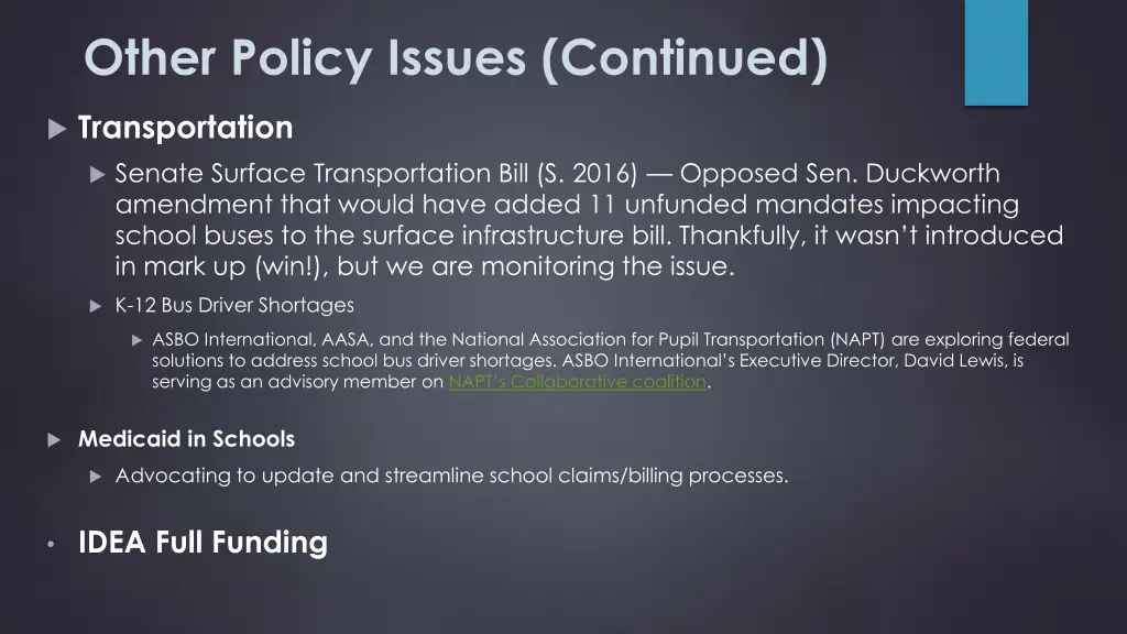 other policy issues continued 1