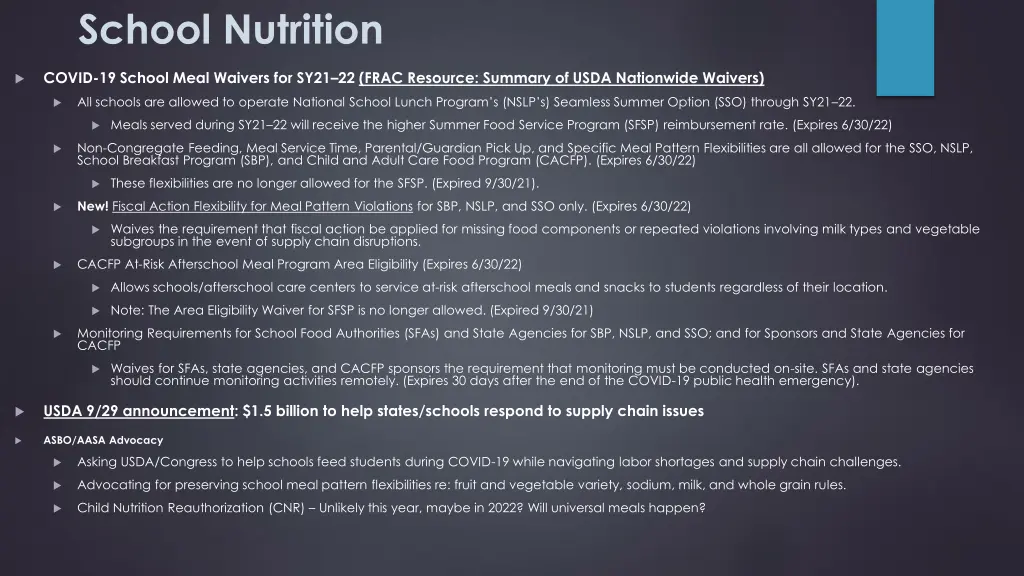 school nutrition