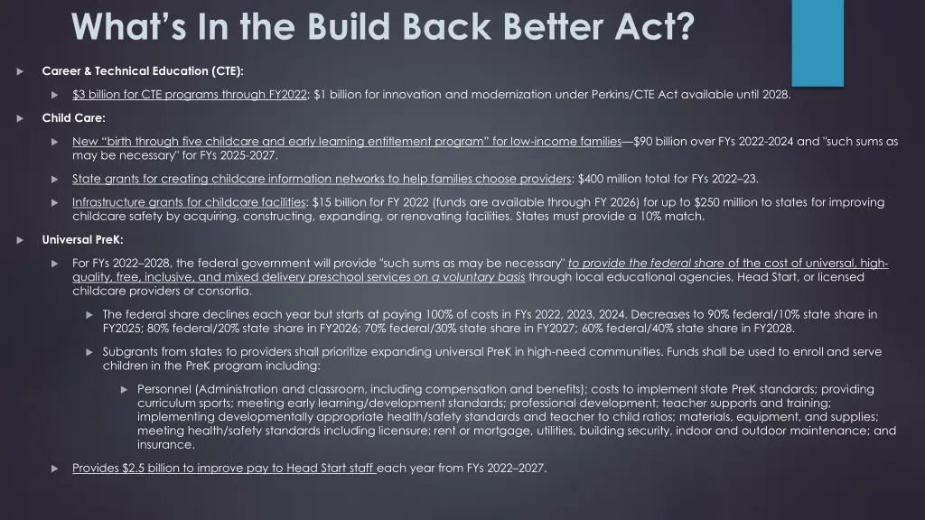 what s in the build back better act 1