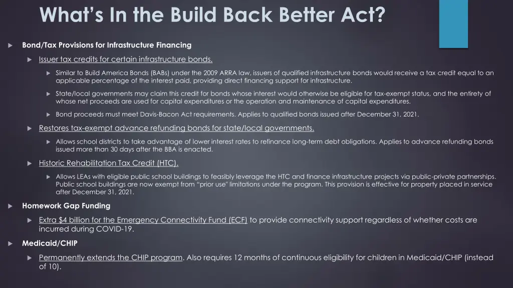 what s in the build back better act 3