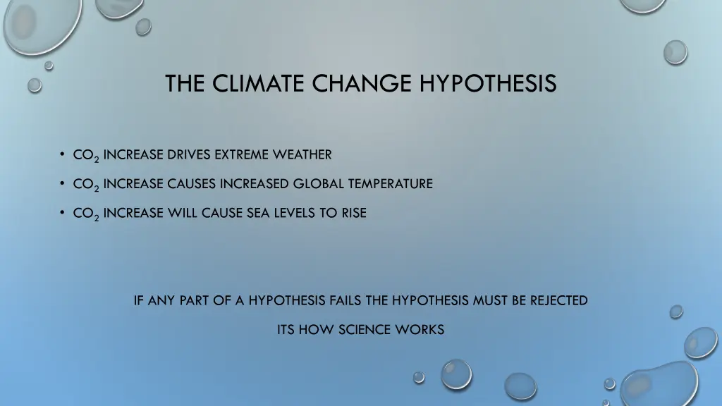 the climate change hypothesis