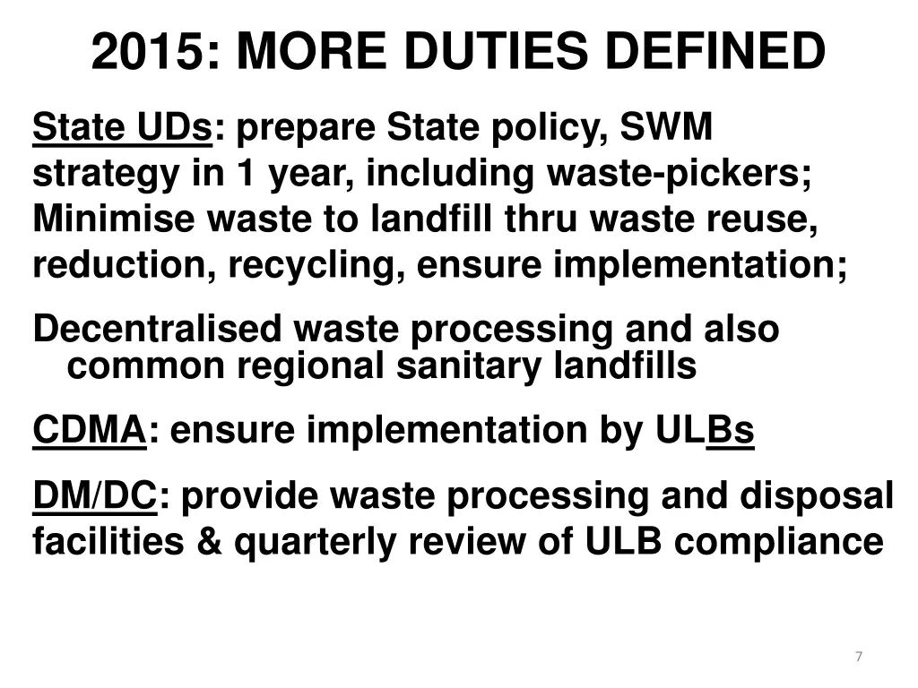 2015 more duties defined