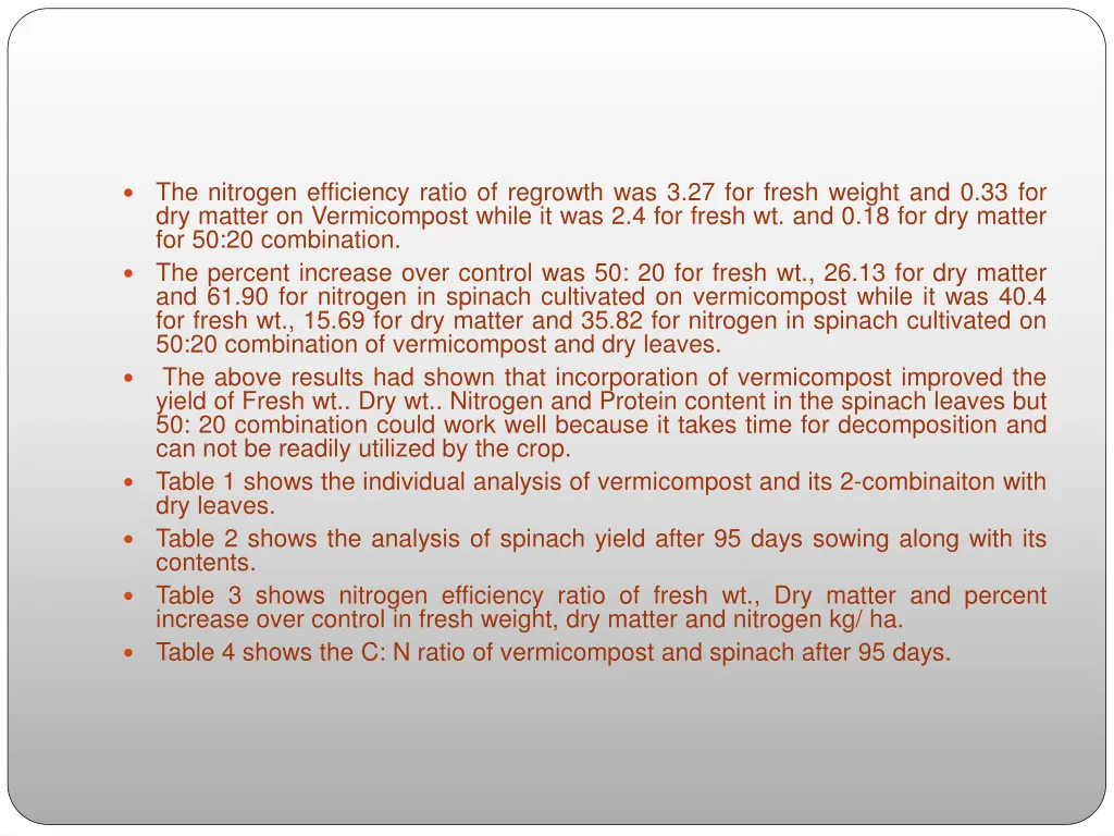 the nitrogen efficiency ratio of regrowth
