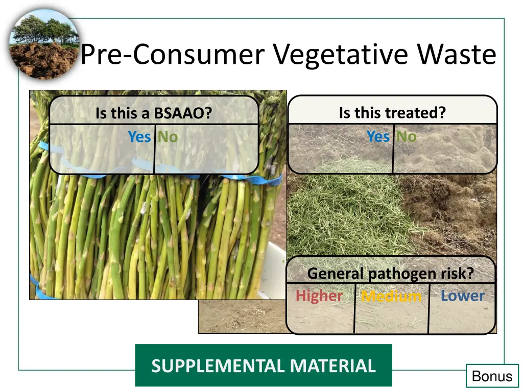 pre consumer vegetative waste