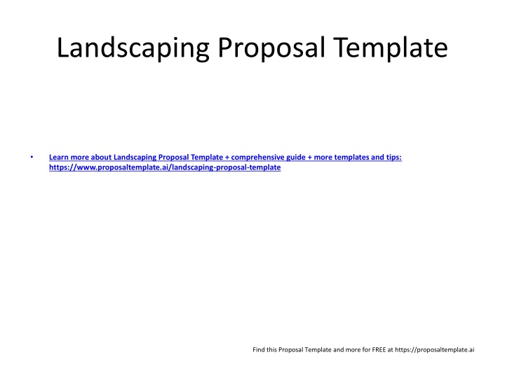 landscaping proposal template