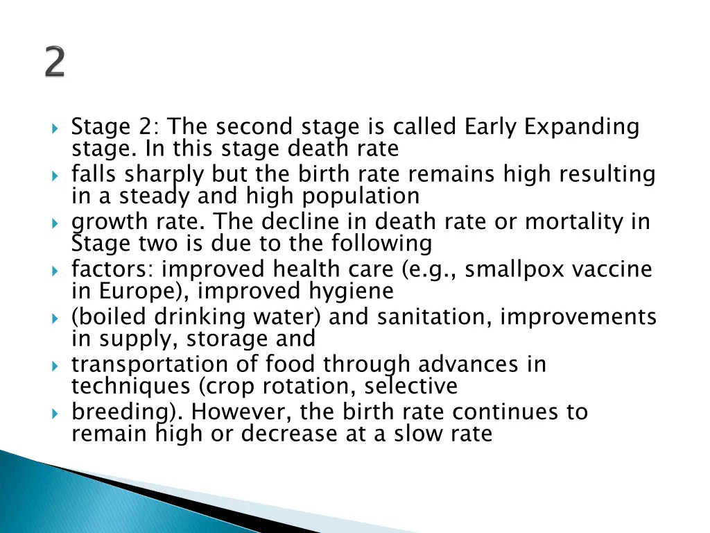 stage 2 the second stage is called early