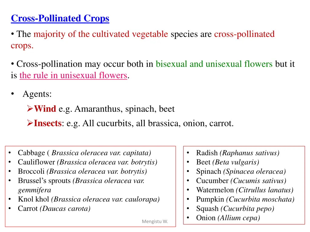 cross pollinated crops