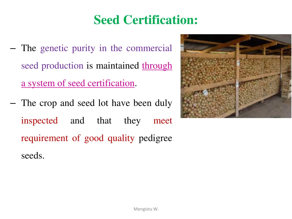 seed certification