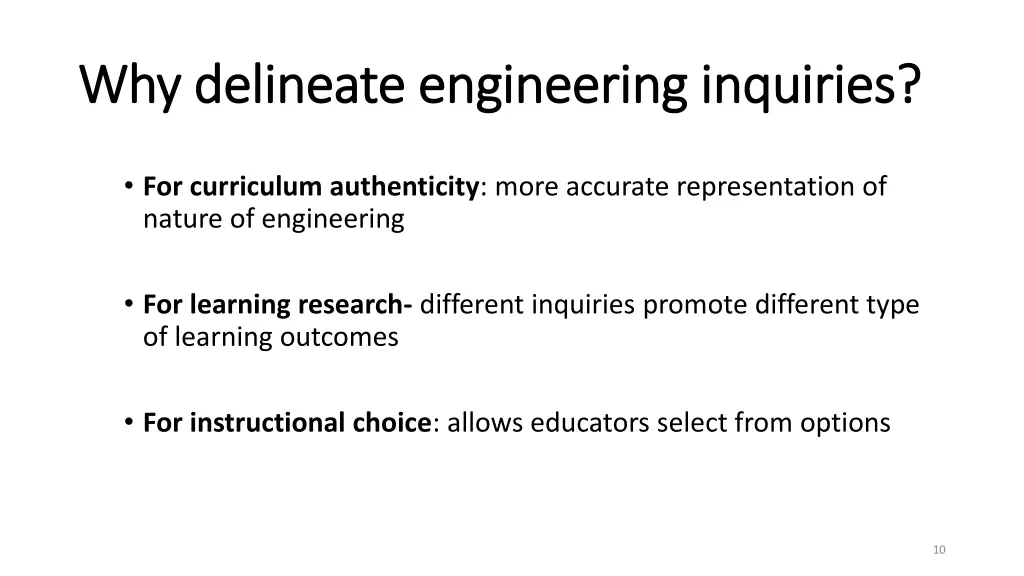 why delineate engineering inquiries why delineate