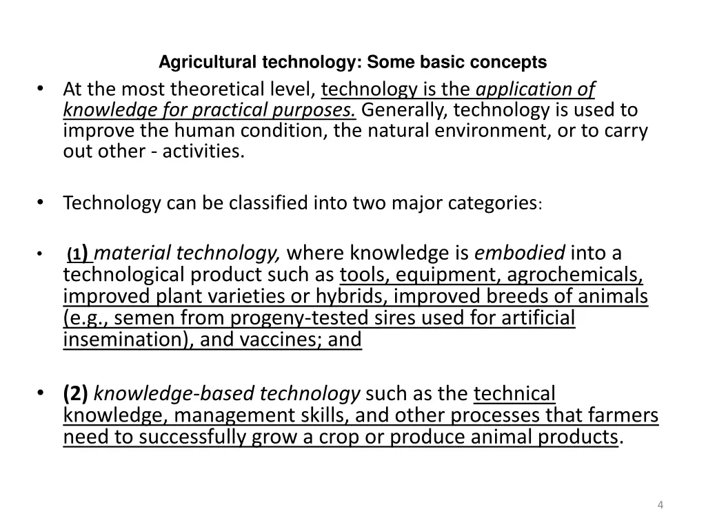 agricultural technology some basic concepts