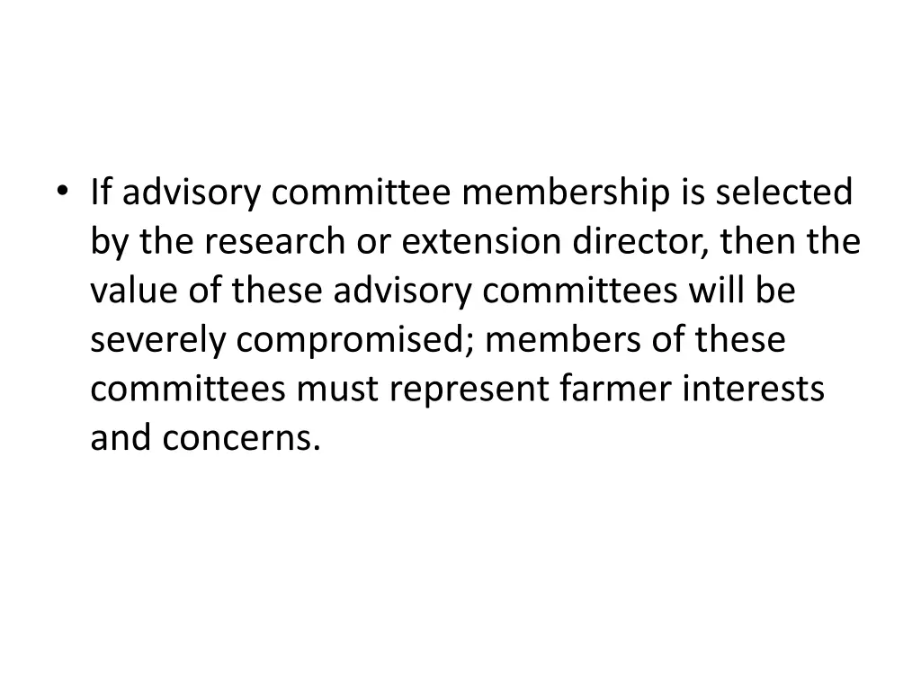 if advisory committee membership is selected