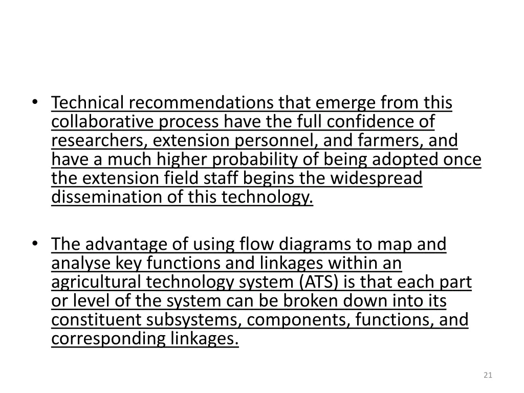 technical recommendations that emerge from this