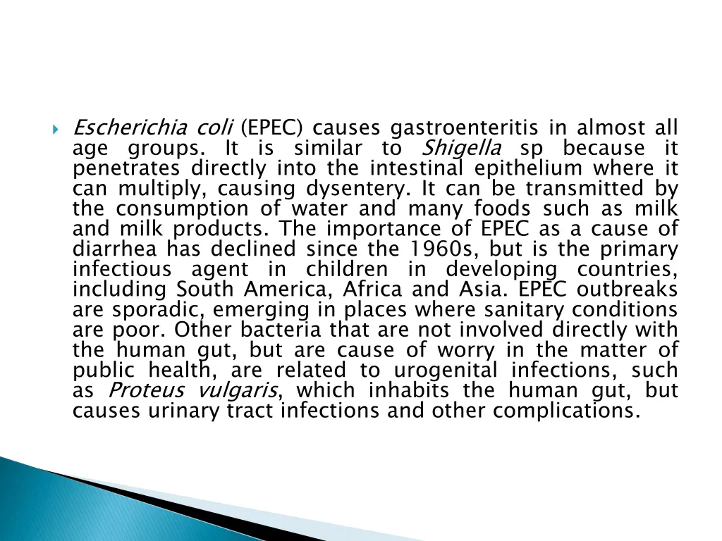 escherichia coli epec causes gastroenteritis