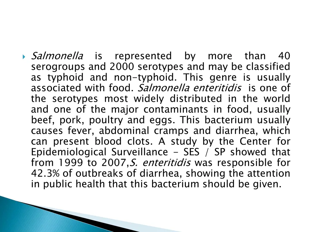 salmonella serogroups and 2000 serotypes