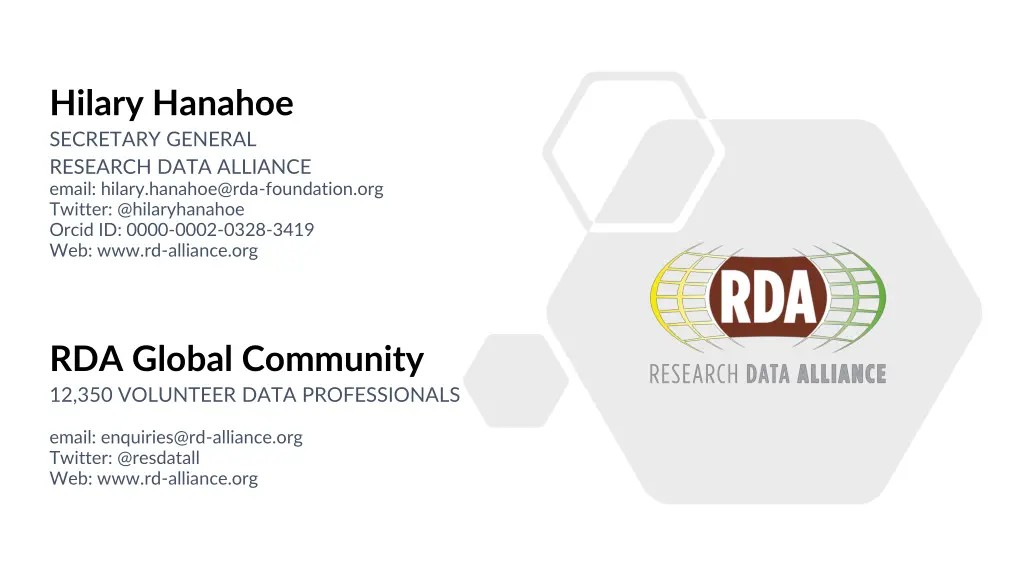 hilary hanahoe secretary general research data