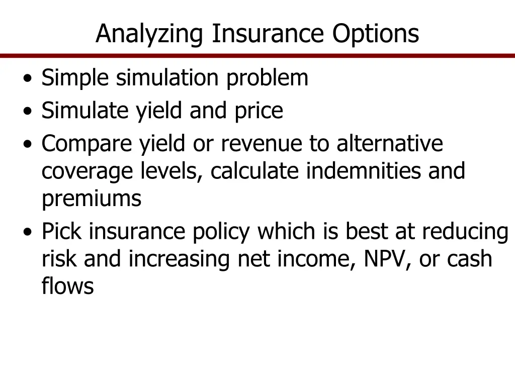 analyzing insurance options