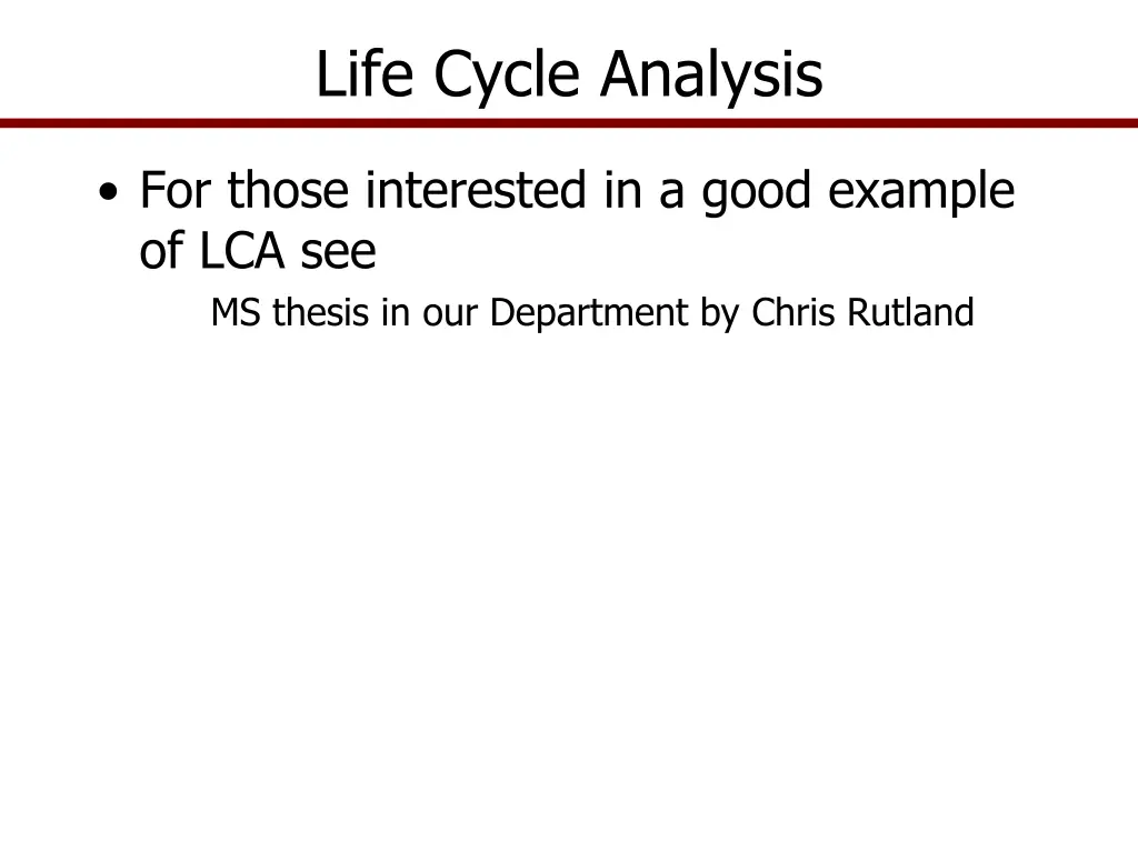 life cycle analysis 1