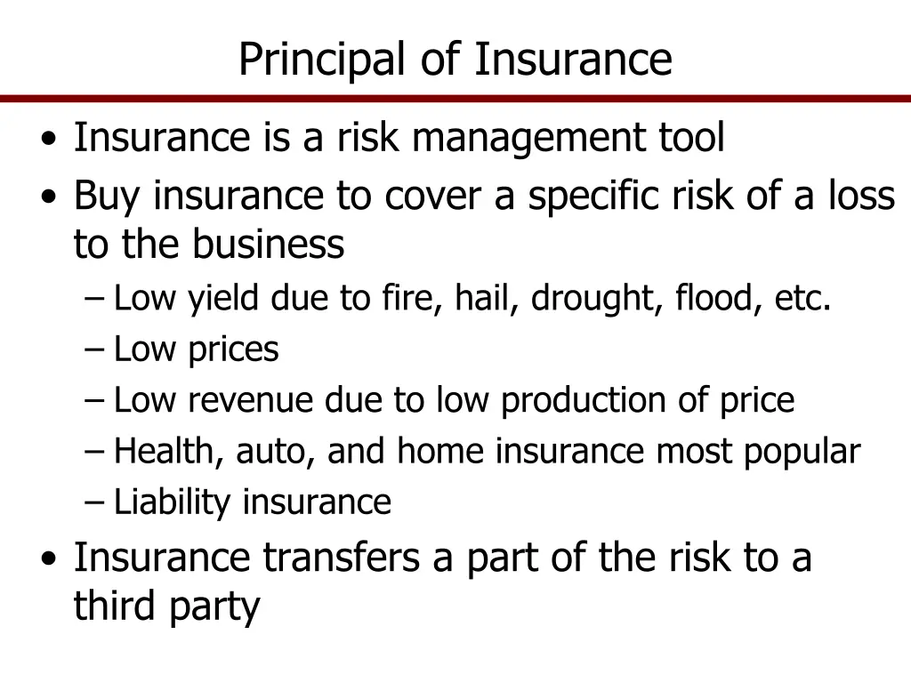 principal of insurance