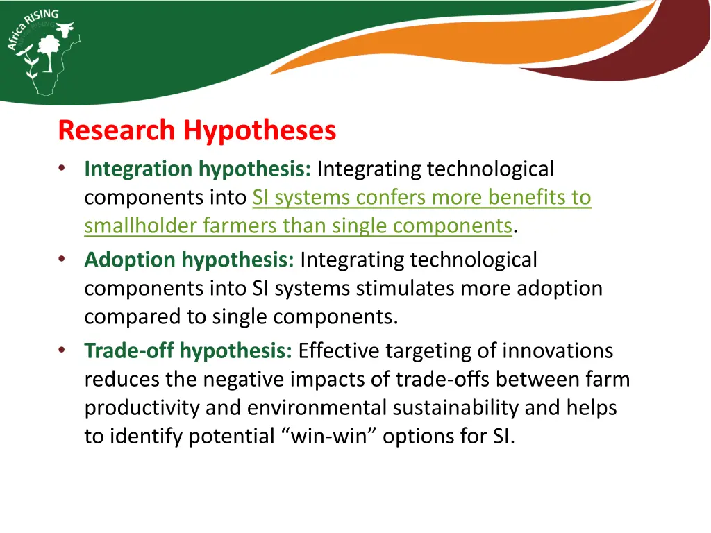 research hypotheses integration hypothesis