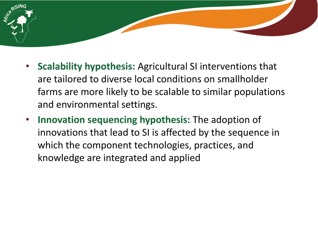 scalability hypothesis agricultural