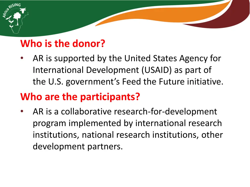 who is the donor ar is supported by the united