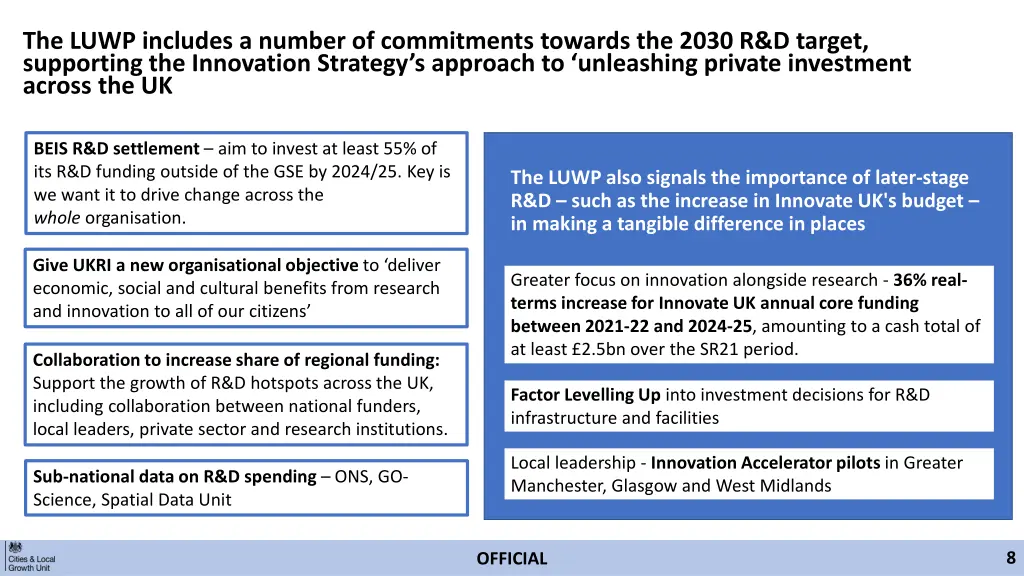 the luwp includes a number of commitments towards