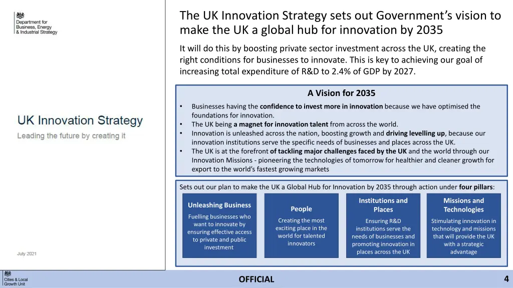 the uk innovation strategy sets out government