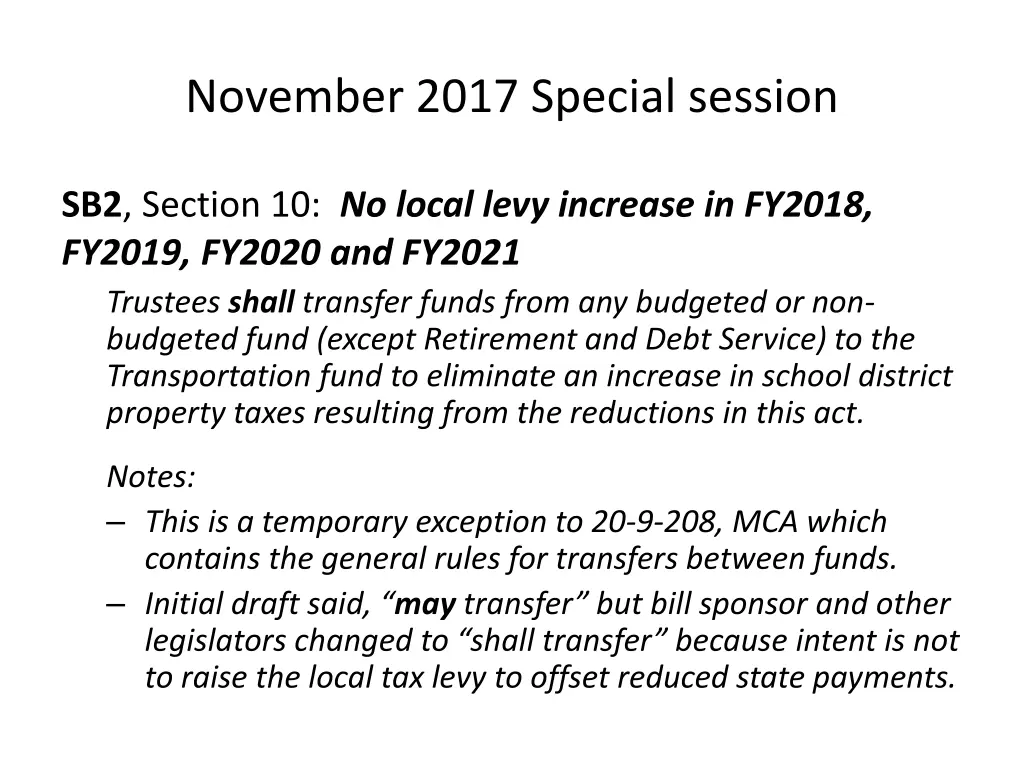 november 2017 special session 2