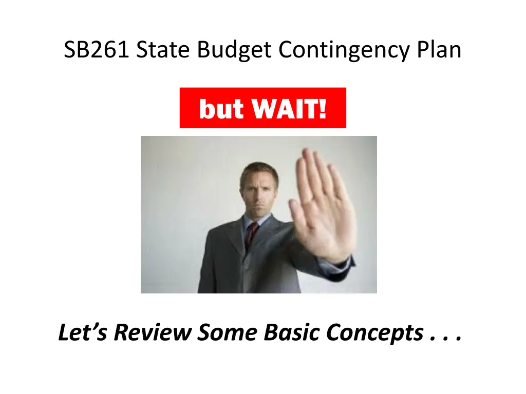 sb261 state budget contingency plan