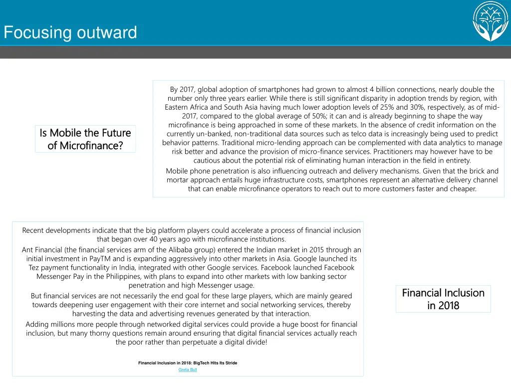 focusing outward
