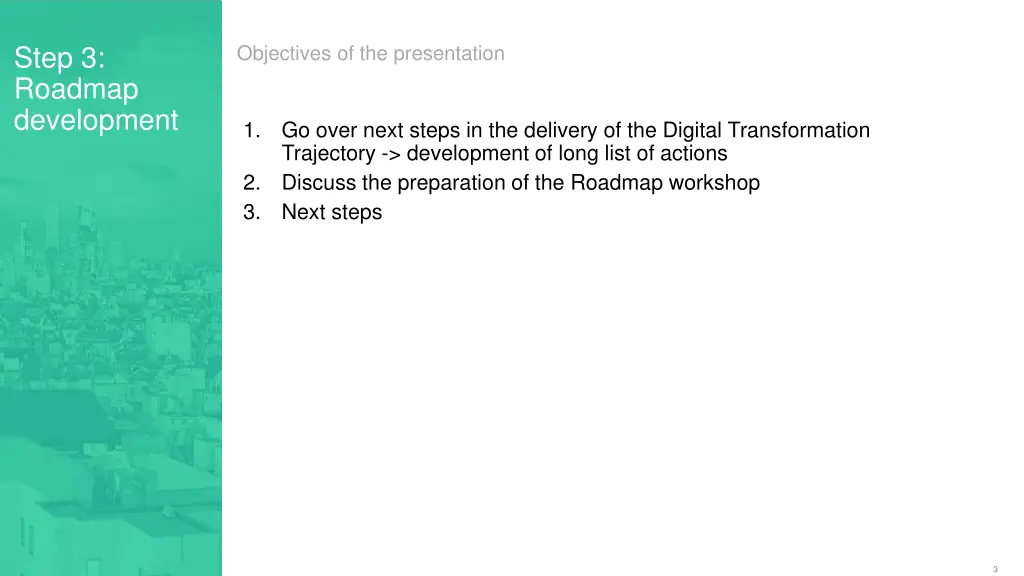 step 3 roadmap development