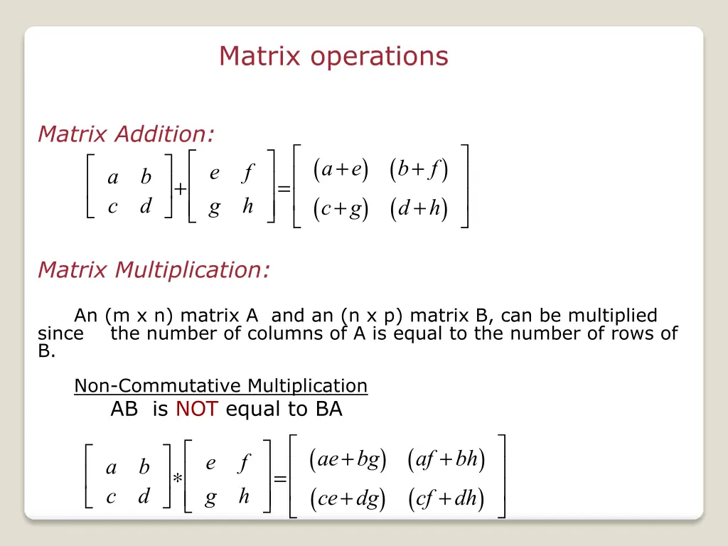 matrix operations 1