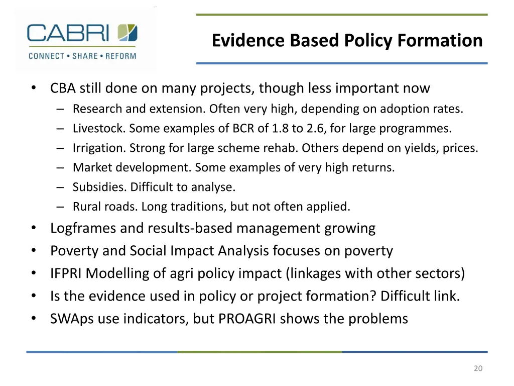 evidence based policy formation