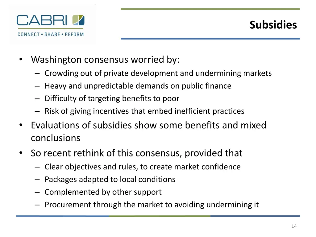 subsidies