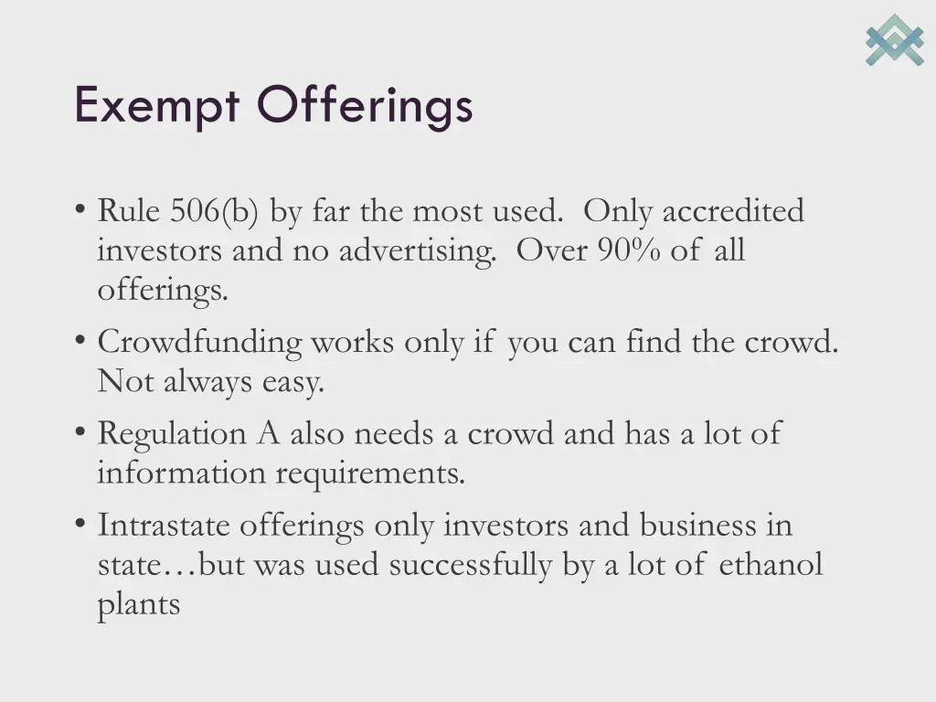 exempt offerings 1