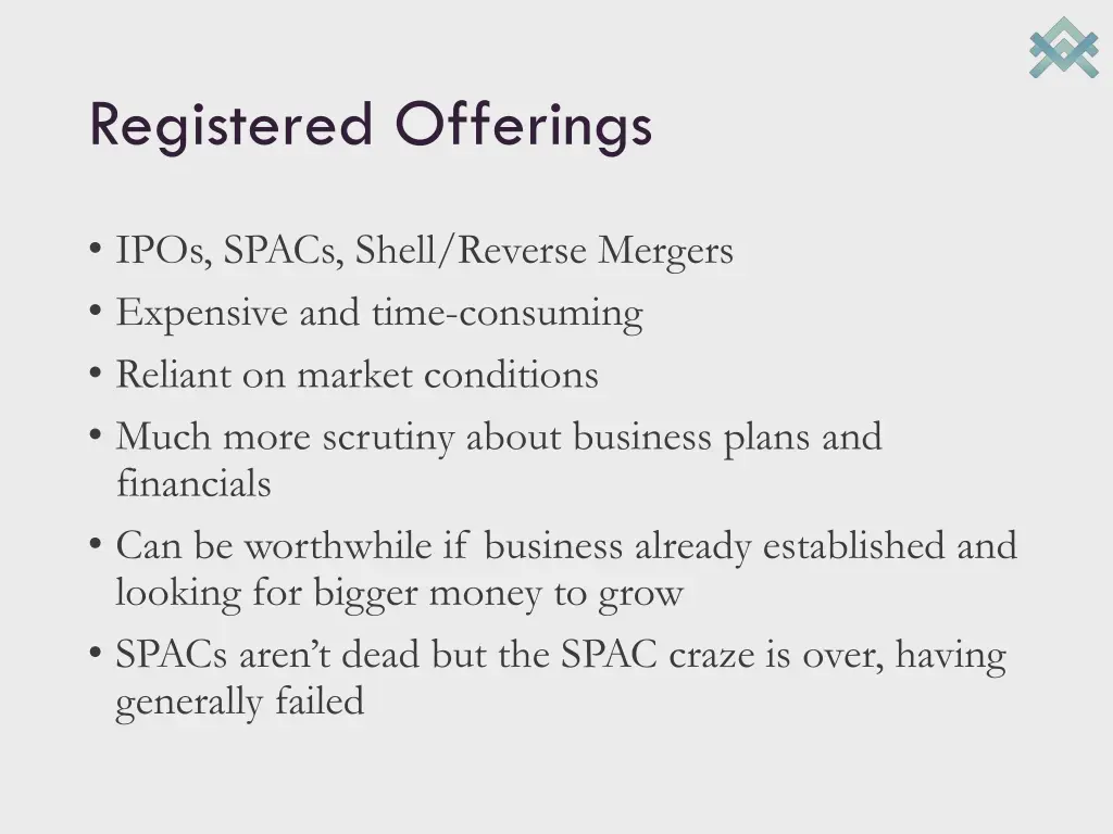 registered offerings