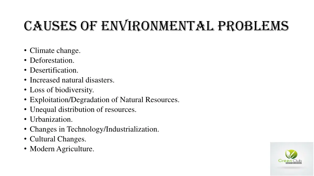 causes of environmental problems