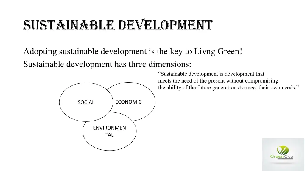 sustainable development