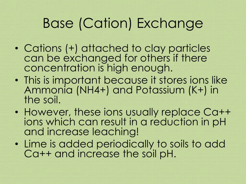 base cation exchange