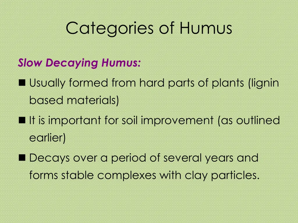categories of humus 1