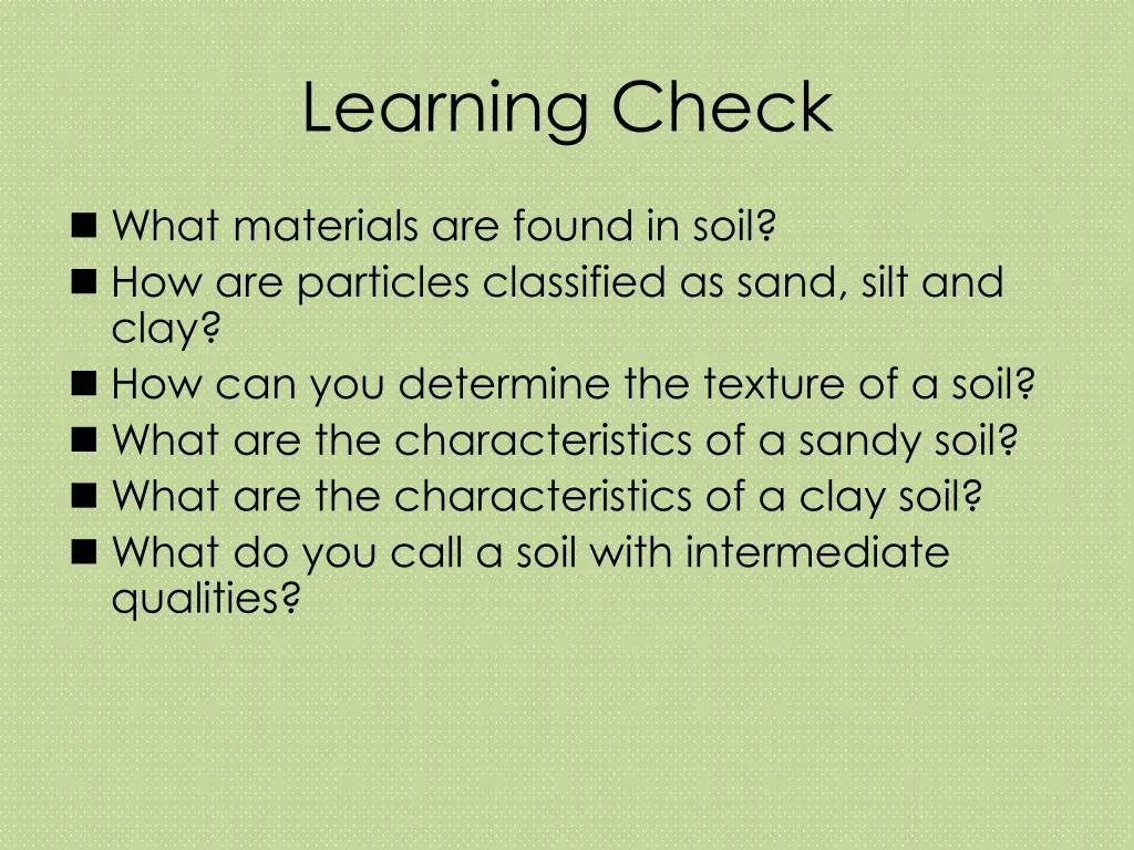 learning check