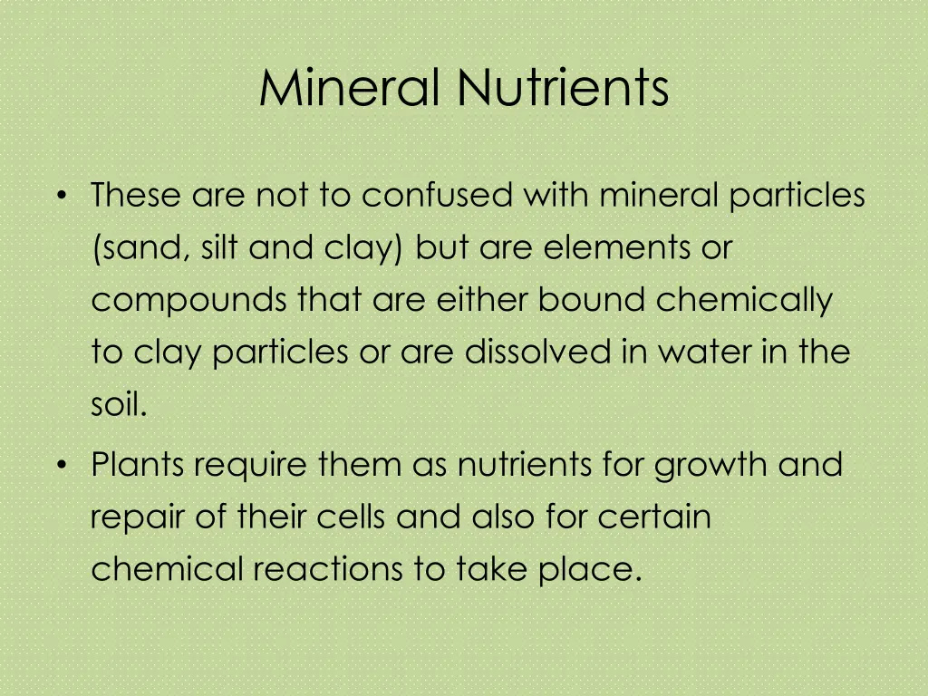 mineral nutrients
