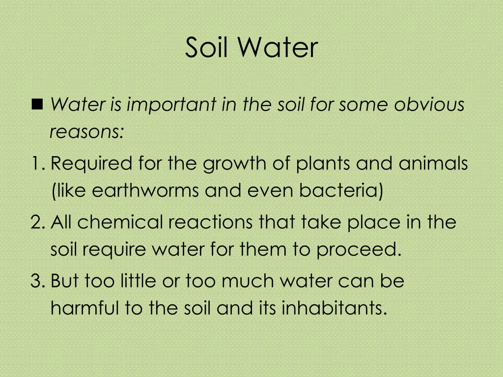 soil water